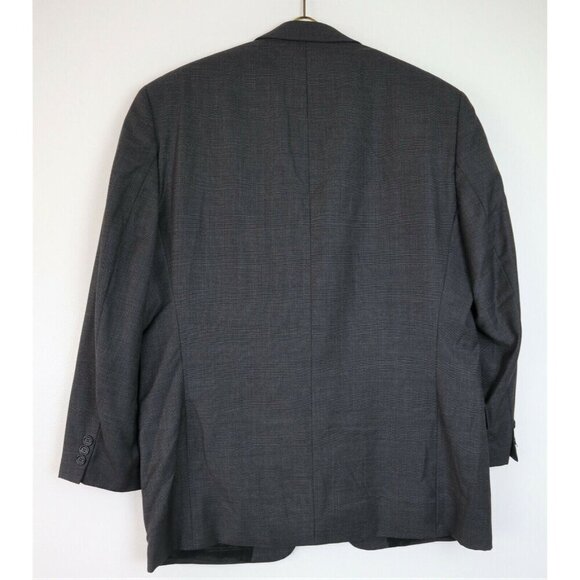 MEN'S GRAY PLAID WOOL BLAZER JACKET SPORT COAT - GENTRY HOUSE - TINO - SIZE 44R - Picture 6 of 6